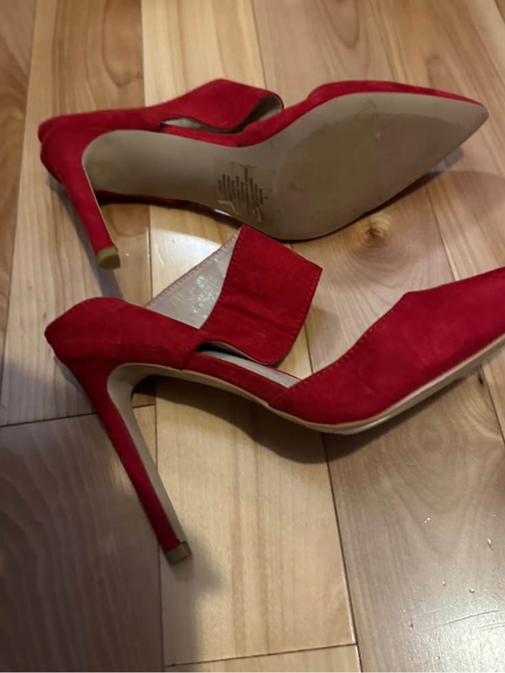 Elegant Red Suede High Heel Pumps for Women